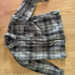 PacSun Gray Plaid Zip-Up Jacket